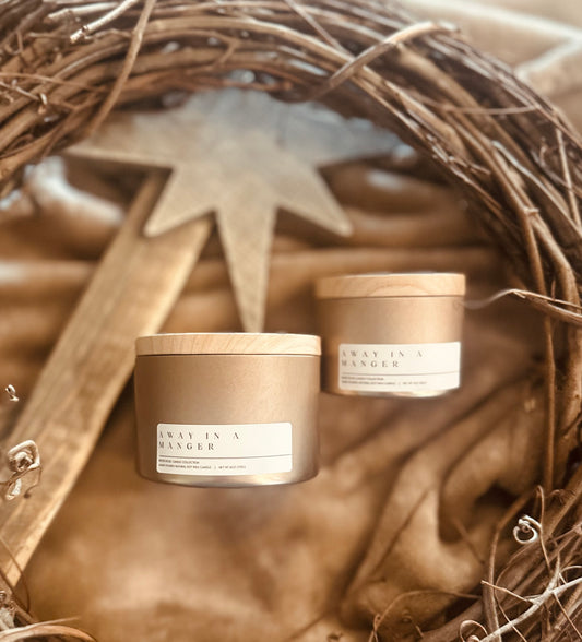 AWAY IN A MANGER ROSE GOLD TIN SET